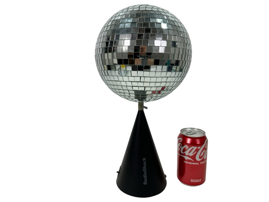 Vintage Radio Schack Rotating Mirror Ball with Base 15.5'H [Photo 1]