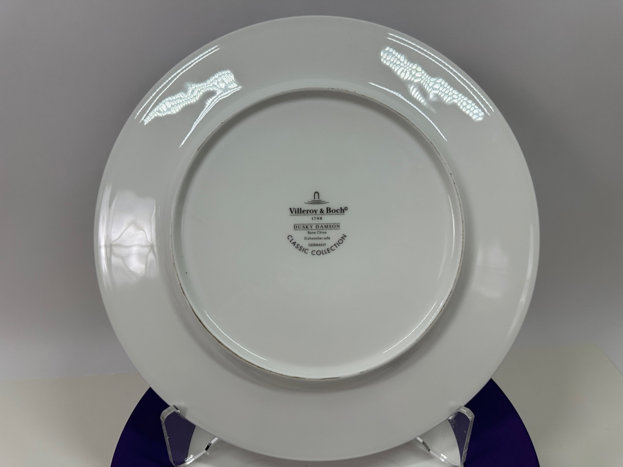 Villeroy and Bach Dusky Damson Purple and White Bone China - 8 Plates - Made in Germany [Photo 3]