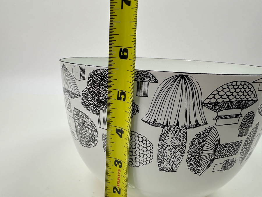 Vintage MCM Kaj Franck / Finel White Enamel Mushroom Bowl Made In Finland Great Condition 8.5W X 5.5H [Photo 8]