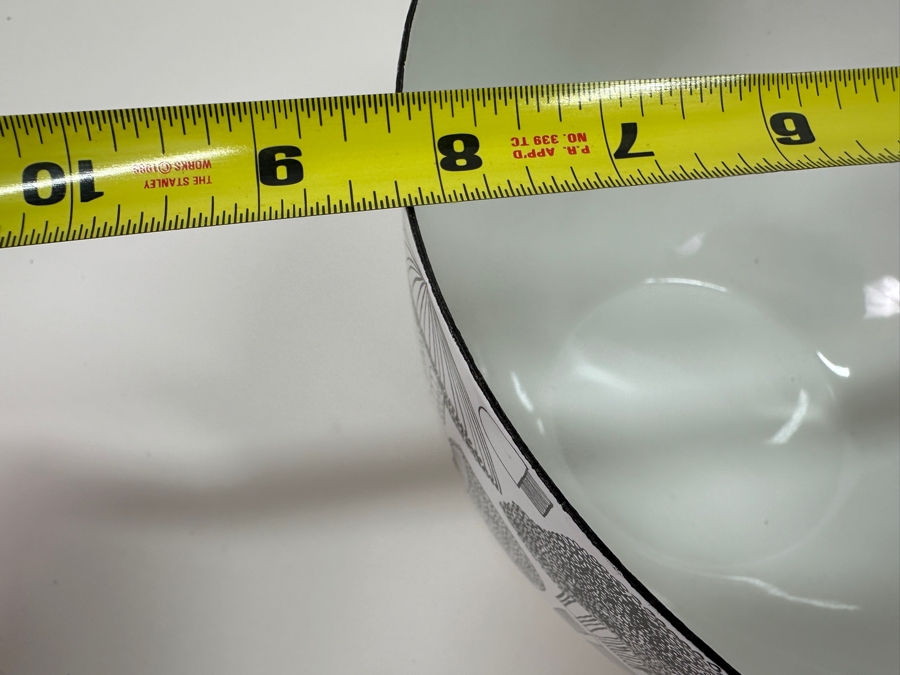 Vintage MCM Kaj Franck / Finel White Enamel Mushroom Bowl Made In Finland Great Condition 8.5W X 5.5H [Photo 7]