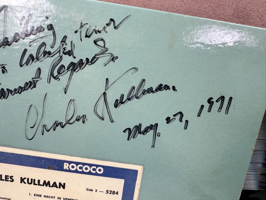 Charles Kullman (1903-1983) American Tenor Signed & Personalized Vinyl Record Rococo Label [Photo 3]