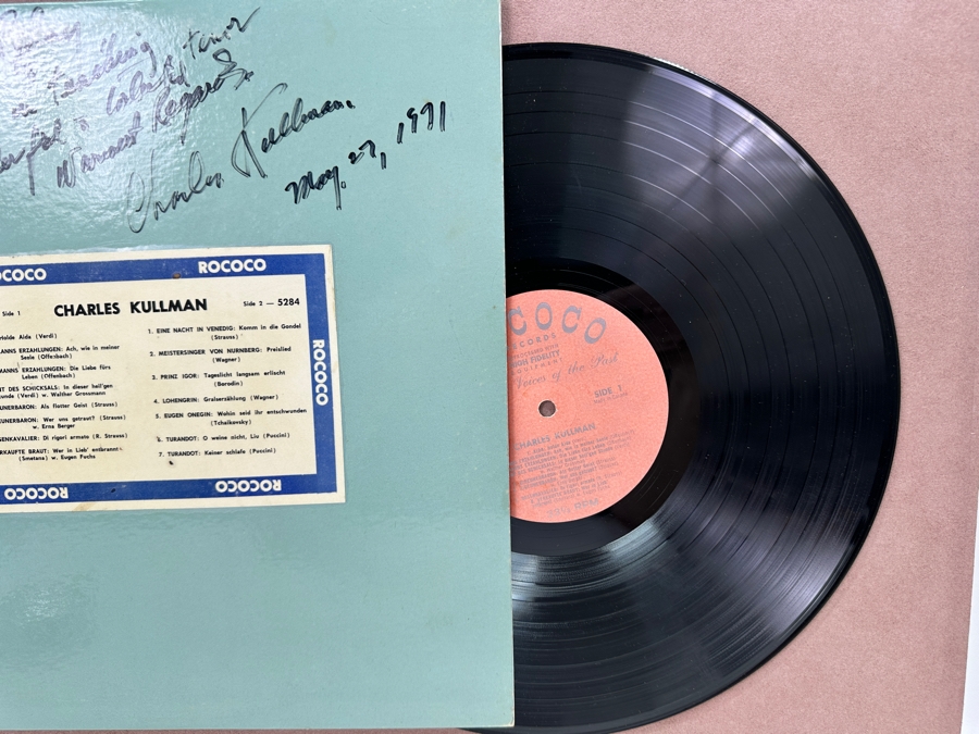 Charles Kullman (1903-1983) American Tenor Signed & Personalized Vinyl Record Rococo Label [Photo 5]