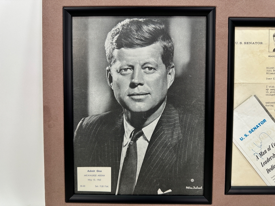 Hand Signed October 12, 1960 John F. Kennedy For President Typed Letter Personalized To Client Elliot Palay Plus Two Hand Signed JFK Signatures On JFK U.S. Senator Brochures [Photo 20]