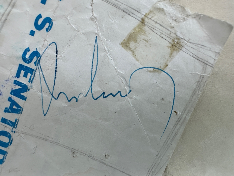 Hand Signed October 12, 1960 John F. Kennedy For President Typed Letter Personalized To Client Elliot Palay Plus Two Hand Signed JFK Signatures On JFK U.S. Senator Brochures [Photo 18]