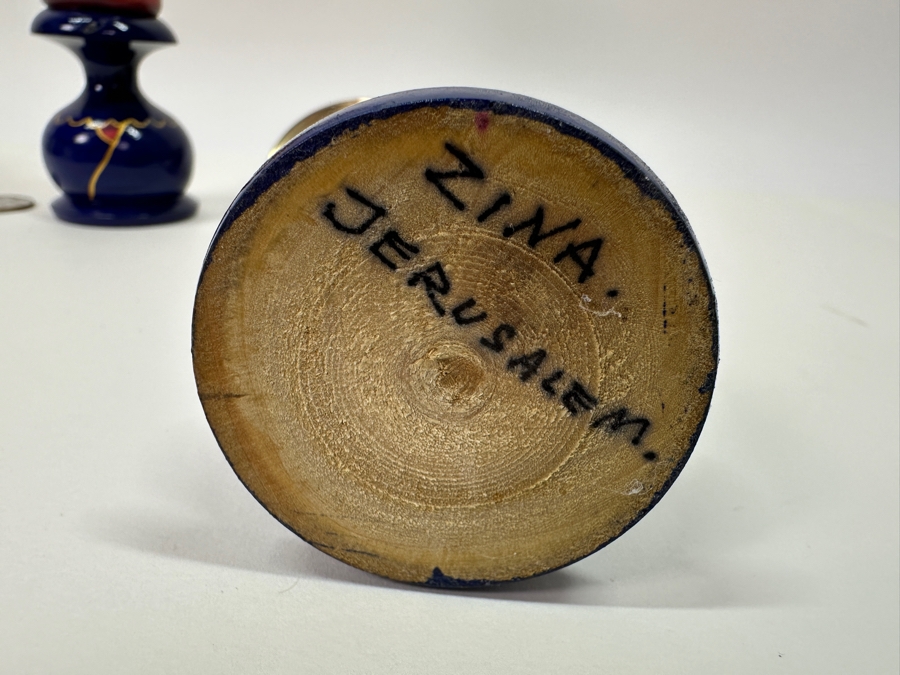 Zina Jerusalem Hand Painted Candlesticks 9'H [Photo 4]