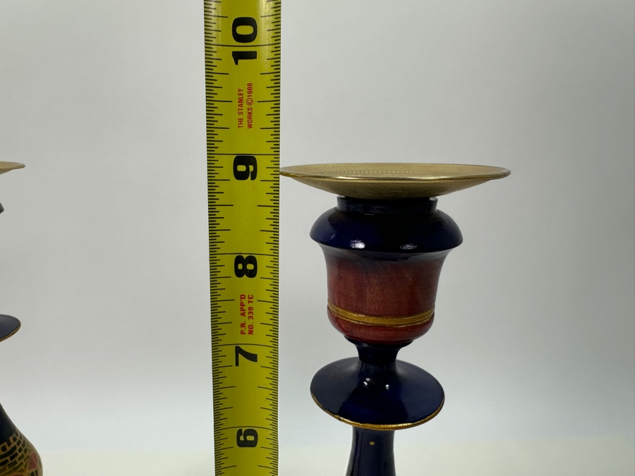 Zina Jerusalem Hand Painted Candlesticks 9'H [Photo 6]