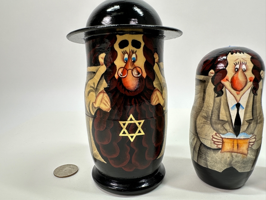 Russian Wooden Matryoshka Jewish Nesting Dolls 6'H [Photo 2]