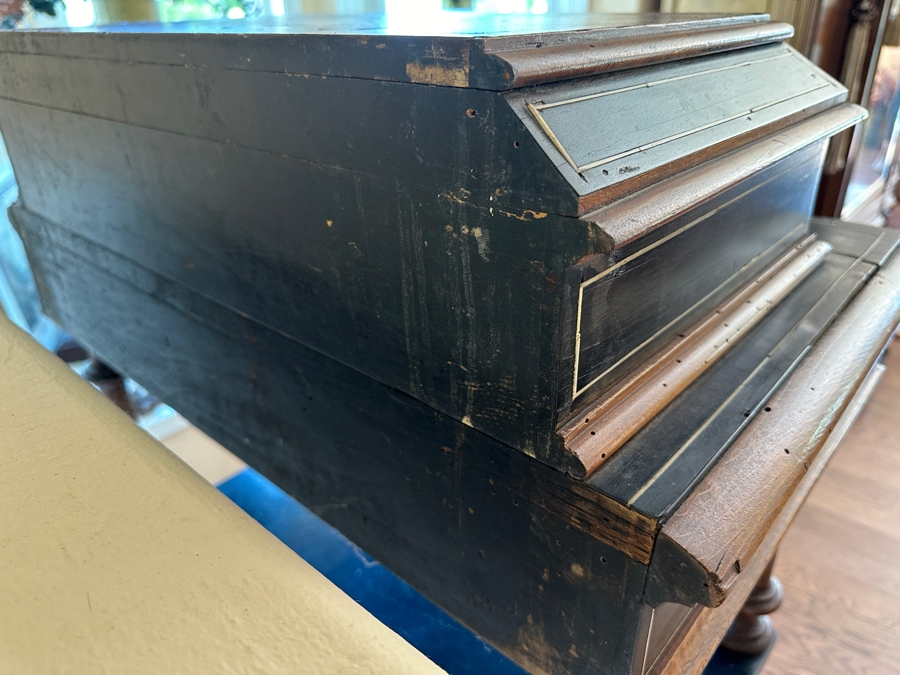 Ferdinando Pogliani (1832-1899, Milan, Italy) Stunning Inlaid Bone With Ebony Wooden 3-Drawer Stand Table Signed - See Photos [Photo 12]