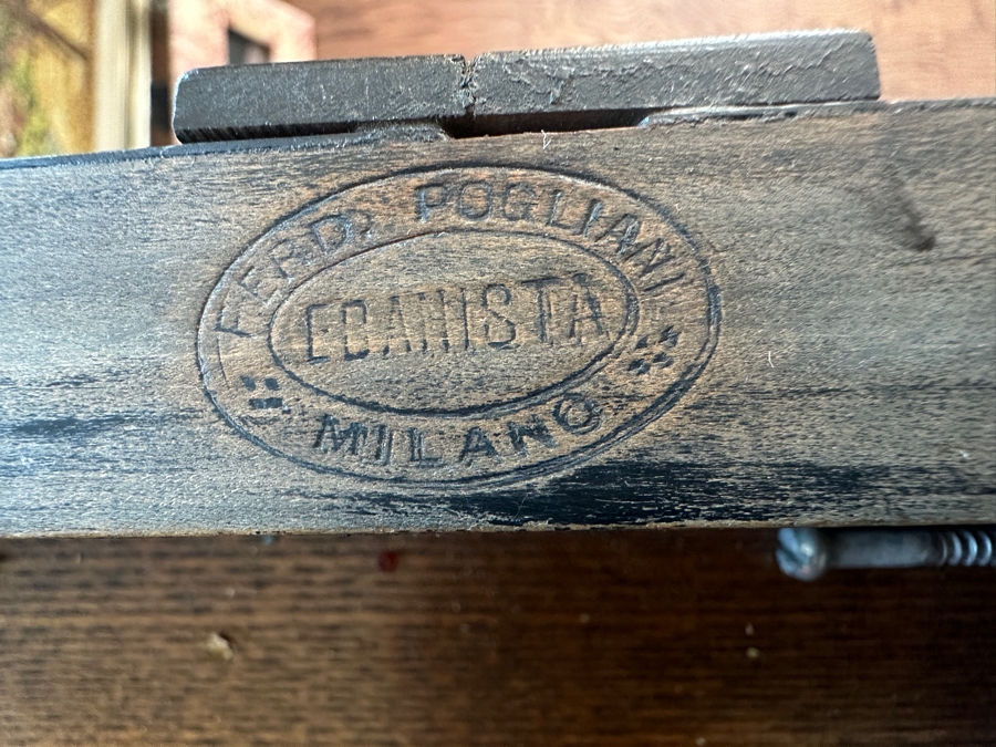 Ferdinando Pogliani (1832-1899, Milan, Italy) Stunning Inlaid Bone With Ebony Wooden 3-Drawer Stand Table Signed - See Photos [Photo 9]