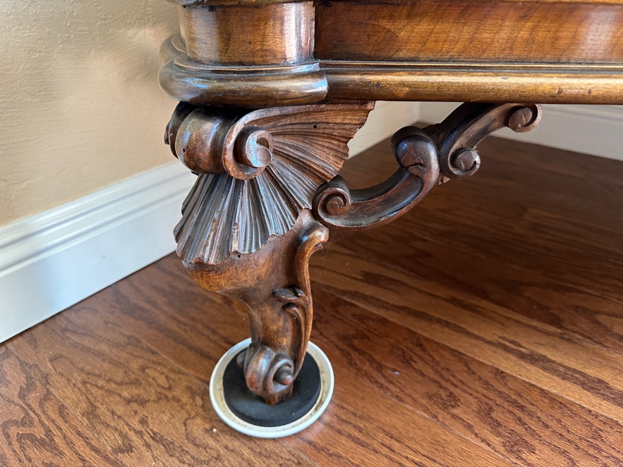 Beautiful Antique Carved Wooden Curio Display Cabinet With Glass Front & Sides 40”W X 16.5”D X 71.5”H [Photo 5]