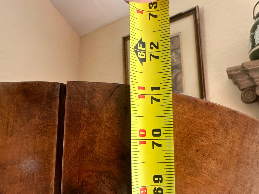 Beautiful Antique Carved Wooden Curio Display Cabinet With Glass Front & Sides 40”W X 16.5”D X 71.5”H [Photo 9]