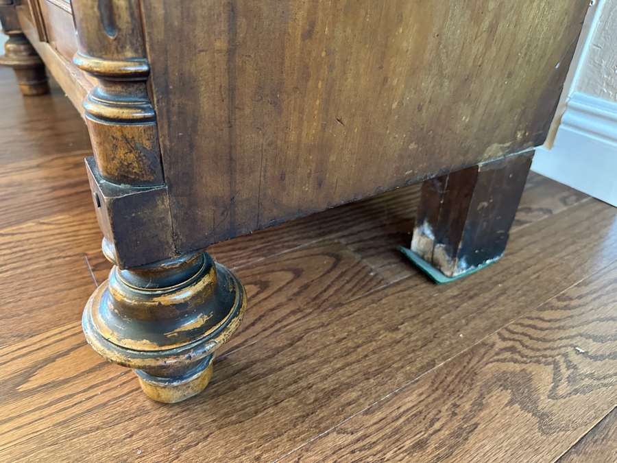 Stunning Antique Victorian Carved Wooden Vertico Cabinet With Three Embossed Copper Portrait Medallions Decorations 43W X 19D X 66.5H [Photo 17]