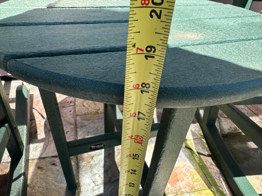 Trex Outdoor Furniture Green Yacht Club Rocking Chair Set with Two Chairs and Side Table [Photo 7]