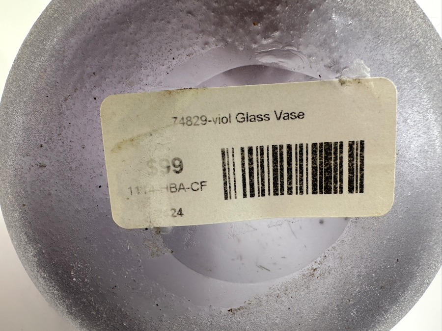 Vintage Violet Art Glass Vase 12'H Retails $99 [Photo 3]