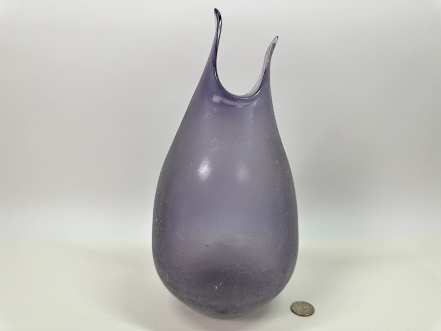 Vintage Violet Art Glass Vase 12'H Retails $99 [Photo 2]