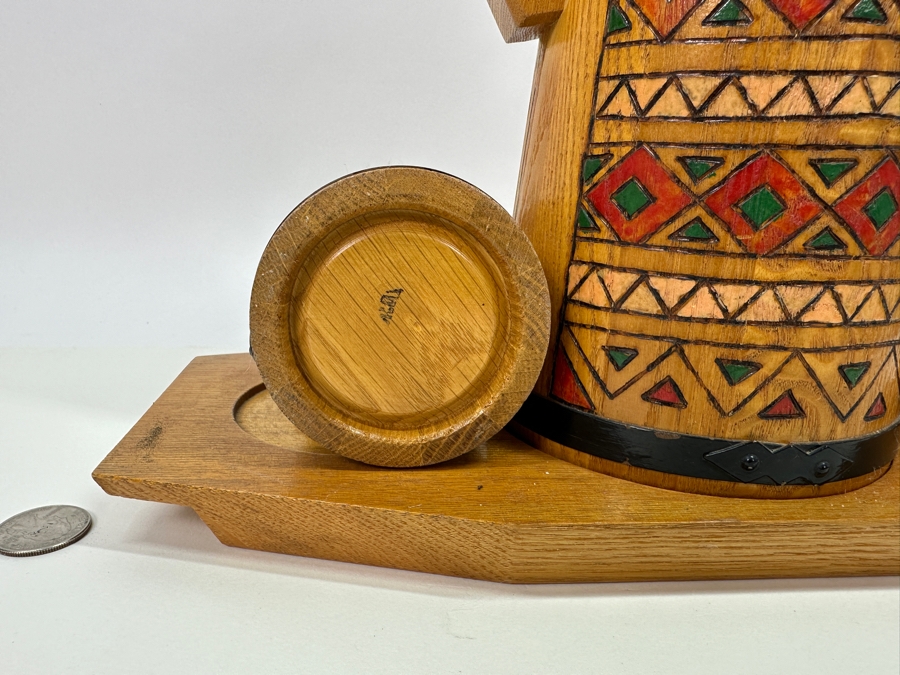 Russian Wooden Tray Pitcher and Glasses 14'H [Photo 4]