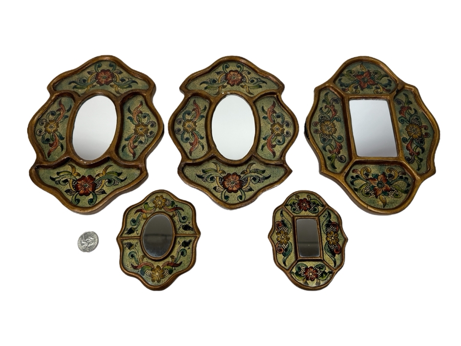 Robert M. Weiss Wall Mirrors Hand Made In Peru Five Wall Mirrors 8.5H & 4.5H [Photo 1]