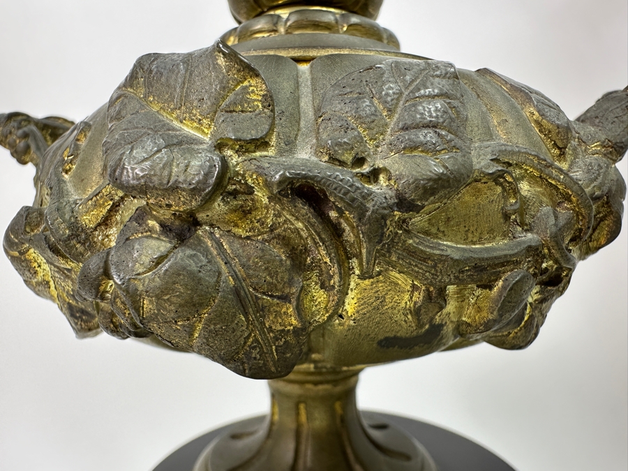 Pair of Vintage Gilt Brass Candelabra with Marble Base 22'H [Photo 4]