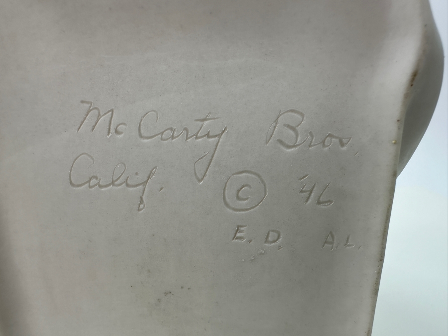 Pair of Vintage 1946 Signed McCarty Bros Calif Chinese Emperor Figurines/Planters 9'H [Photo 9]