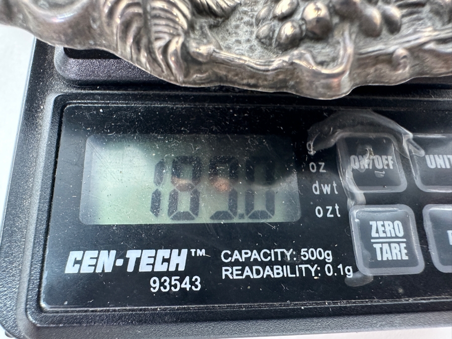 Sterling Silver Hazorfim Kiddush Set Repousse Grape Vine Motif Goblet With Sterling Silver Saucer 6H 189g [Photo 10]