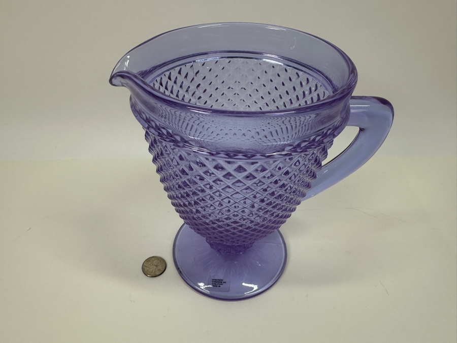 Amethyst Purple Glass Water Pitcher Made In Portugal 8H [Photo 3]