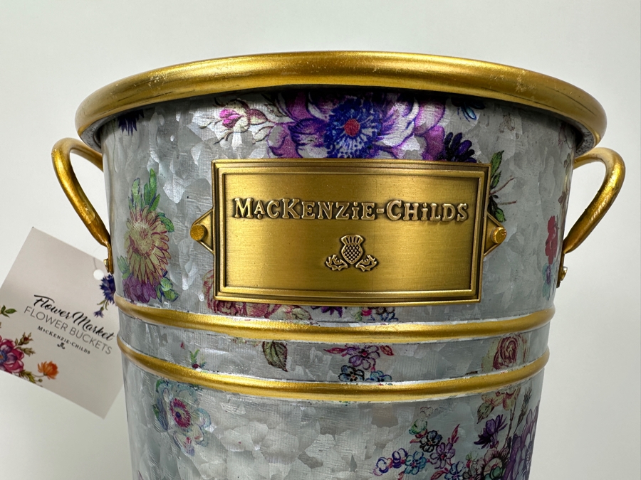 Pair of MACKENZiE-CHiLDS Flower Buckets 13'H & 15'H [Photo 2]