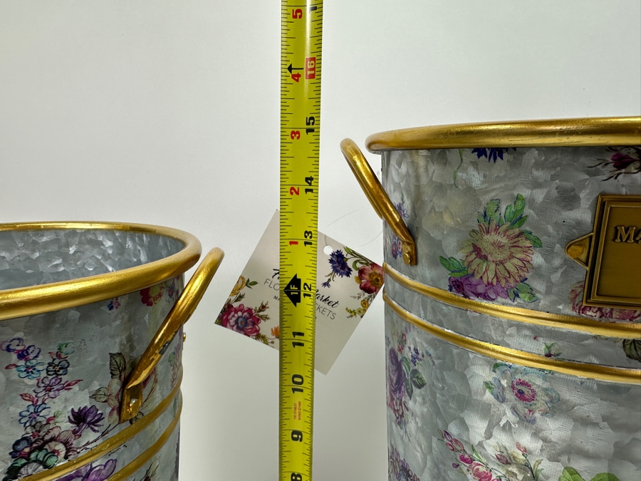 Pair of MACKENZiE-CHiLDS Flower Buckets 13'H & 15'H [Photo 6]