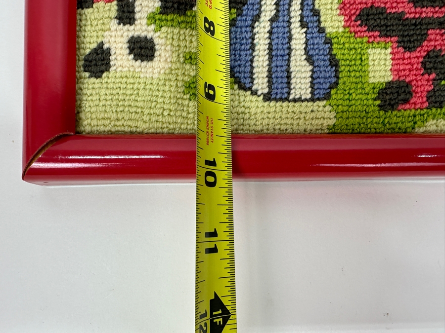 Pair Of Vintage Needlepoint Mushroom Artwork Wall Hangings 9.5 X 10 [Photo 5]