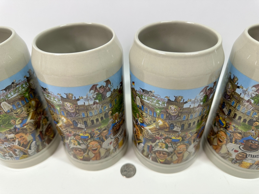 (4) Maxiwiesn Von Bernhard Prinz Rastal Satirical Ceramic 1L Beer Mugs 7.5H [Photo 12]
