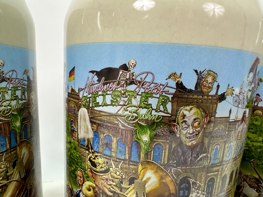 (4) Maxiwiesn Von Bernhard Prinz Rastal Satirical Ceramic 1L Beer Mugs 7.5H [Photo 3]