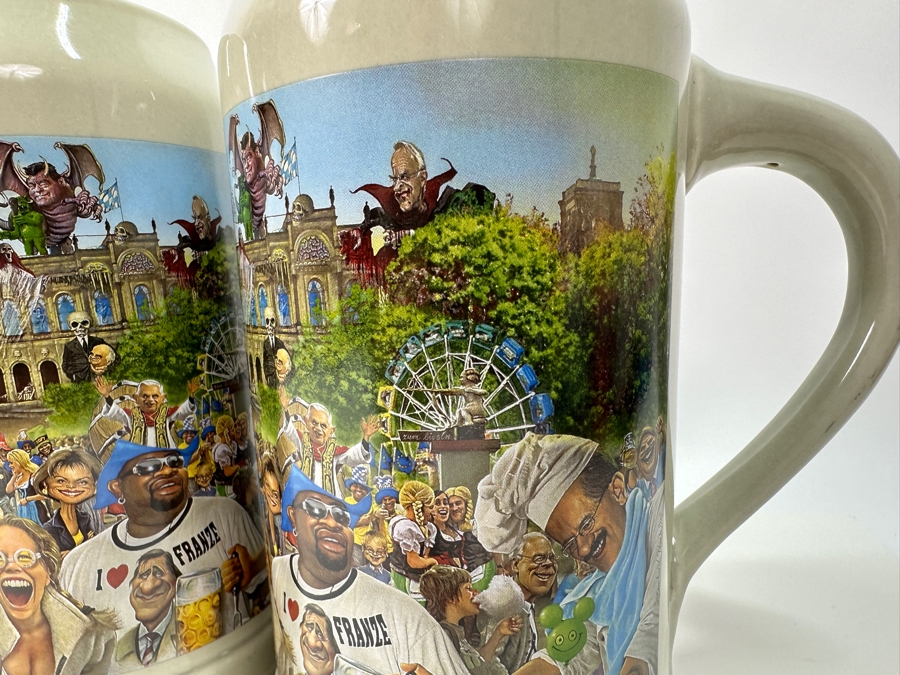 (4) Maxiwiesn Von Bernhard Prinz Rastal Satirical Ceramic 1L Beer Mugs 7.5H [Photo 11]