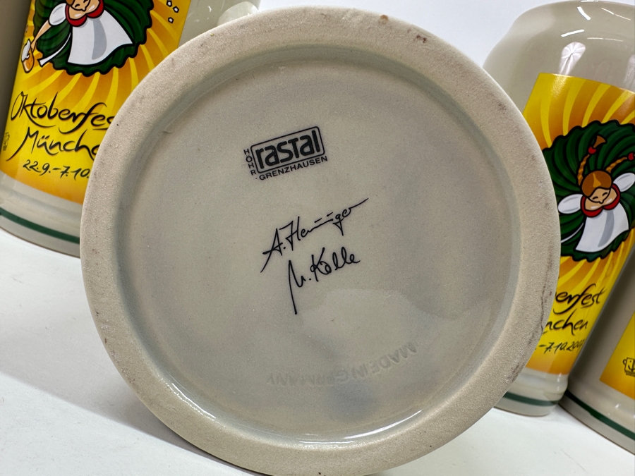 (5) 2007 Munich Oktoberfest Official Ceramic Rastal Beer Mugs 1L 7.5'H [Photo 5]