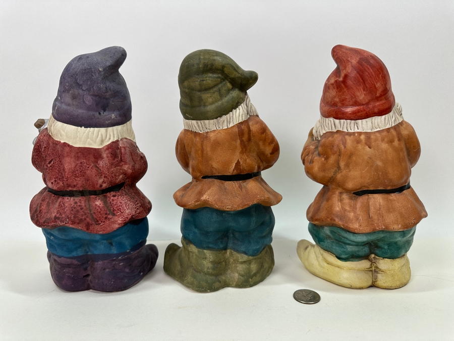 Set of Three Nanu-Nana Hand Painted Ceramic German Garden Gnomes 9'H [Photo 2]