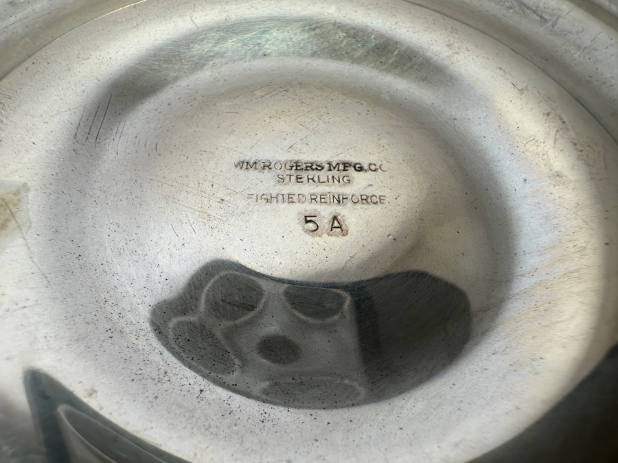 Weighted Sterling Candlesticks and Footed Dish 6'H/3.75'H [Photo 6]