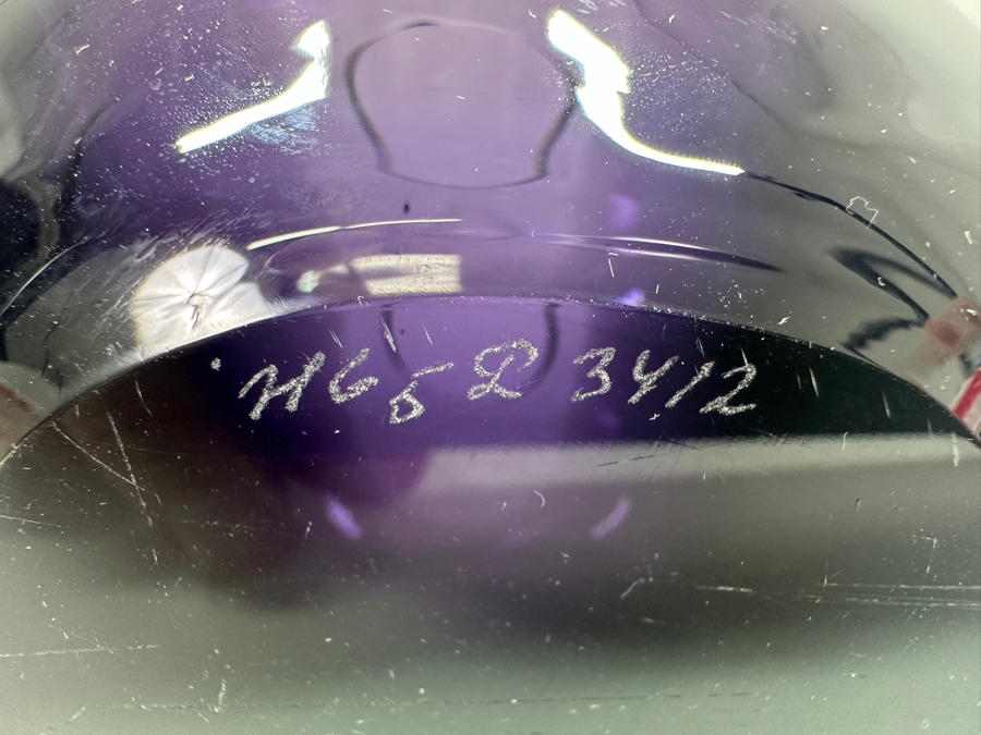 Vintage Holmegaard Glasværk Purple Heart Vase Signed HG5 PL 3412 6'W x 4.5'H [Photo 6]