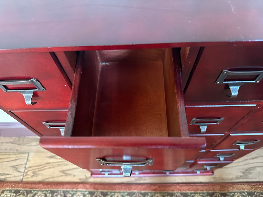 24-Drawer Wooden Library Catalog Media Jewelry Storage Cabinet 27W X 9.5D X 40H [Photo 4]