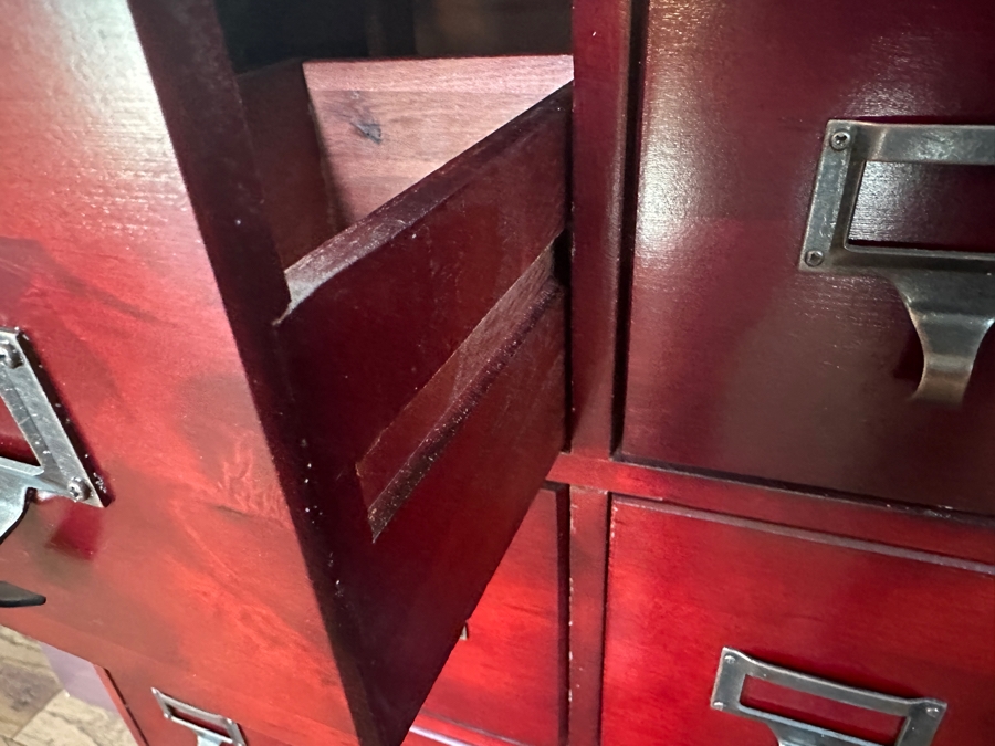 24-Drawer Wooden Library Catalog Media Jewelry Storage Cabinet 27W X 9.5D X 40H [Photo 5]