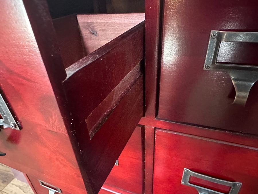 24-Drawer Wooden Library Catalog Media Jewelry Storage Cabinet 27W X 9.5D X 40H [Photo 6]