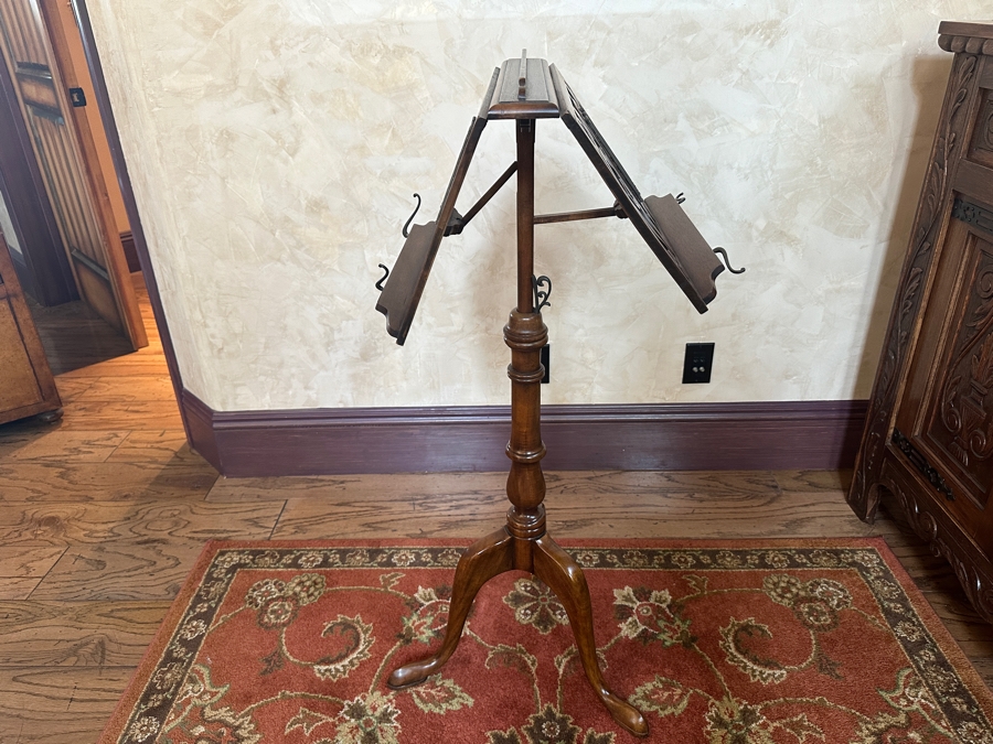 Wooden Freestanding Sheet Music Stand By Highland House Adjustable 41H [Photo 6]