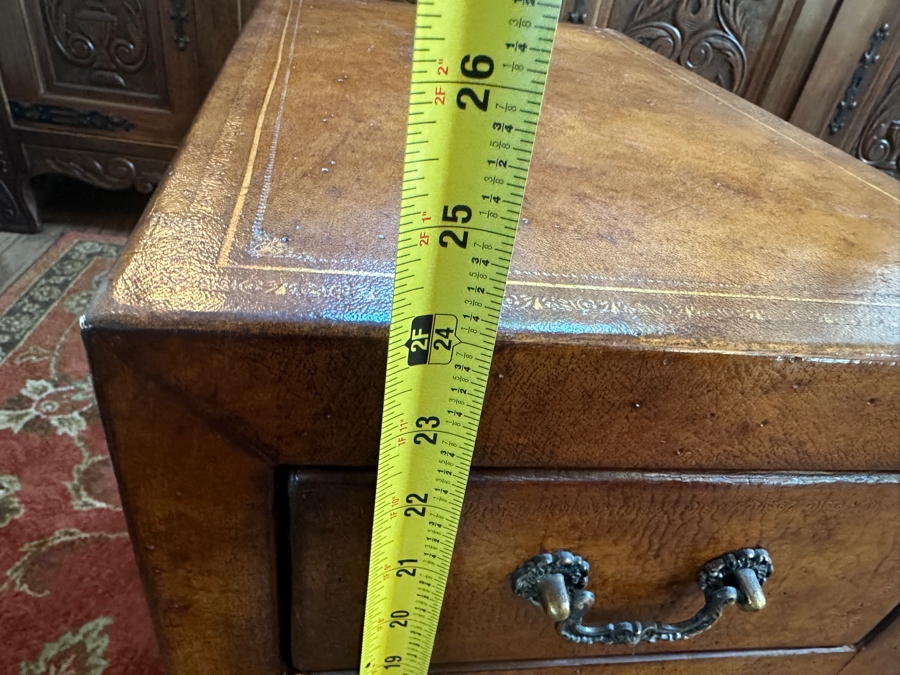 Leather Wrapped Japanese Style Step Tansu Chest With 8 Drawers And 2 Cabinets 20W X 28D X 24H [Photo 13]