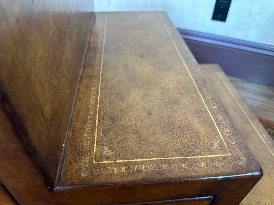 Leather Wrapped Japanese Style Step Tansu Chest With 8 Drawers And 2 Cabinets 20W X 28D X 24H [Photo 10]