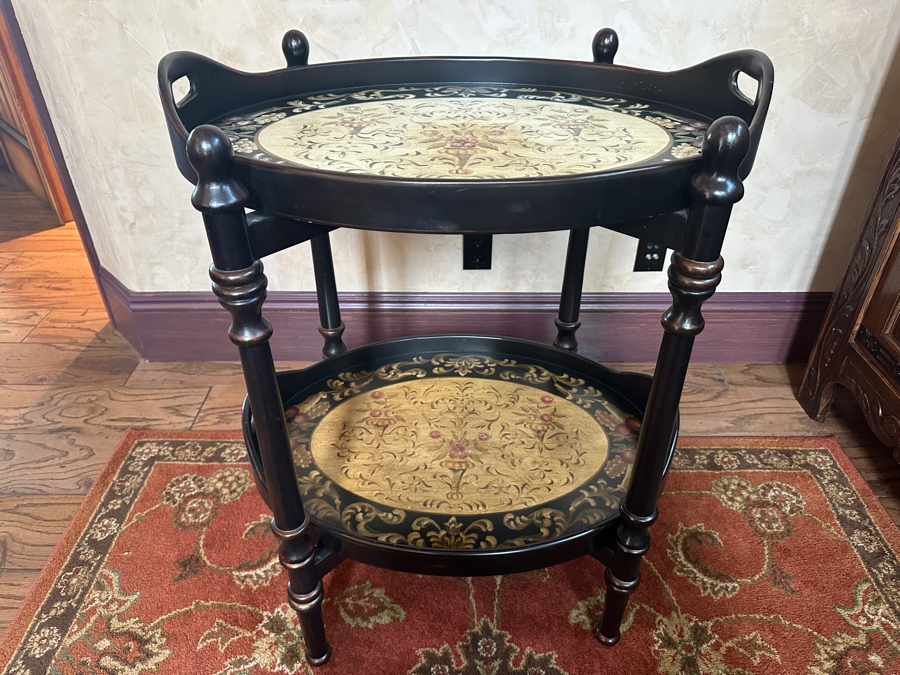 Bar Cart/Side Table with Two Removable Serving Trays 27.5'W x 20.5'D x 32'H [Photo 2]