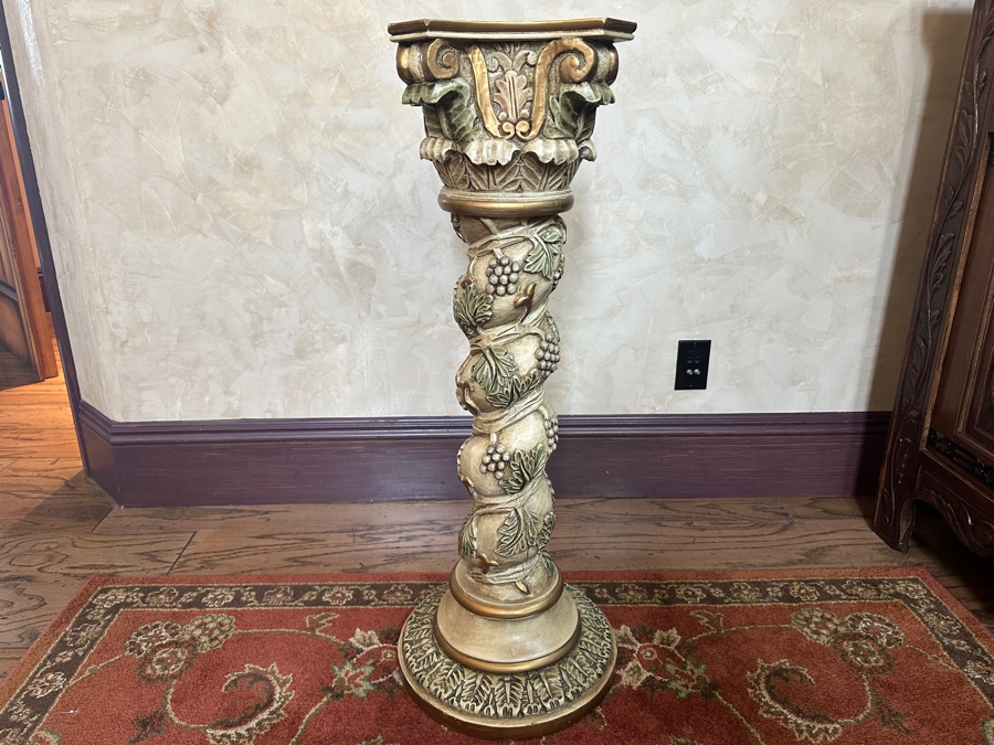 Hand Painted Wood Carved Column 36'H [Photo 1]