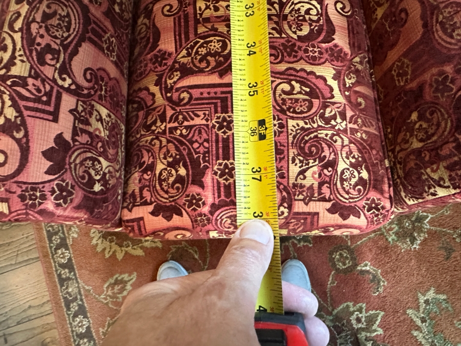 Upholstered Armchair and Ottoman with Nailheads 35.5'W x 38'D x 37'H [Photo 6]