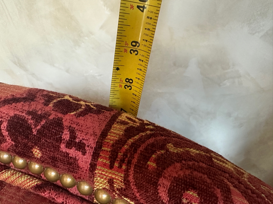 Upholstered Armchair and Ottoman with Nailheads 35.5'W x 38'D x 37'H [Photo 7]