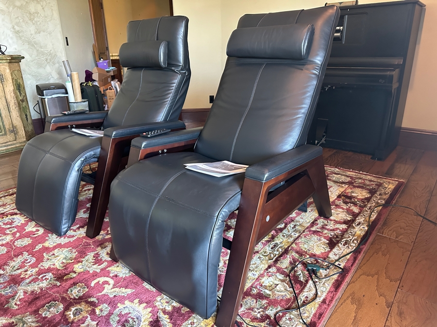 Human Touch Gravis ZG Chair Zero Gravity Massage Multi-Zone Heated Chair With Remote (Chair On Right) Retails $5,499 [Photo 12]