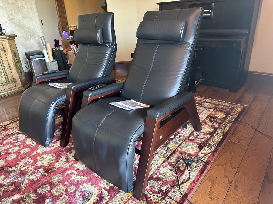 Human Touch Gravis ZG Chair Zero Gravity Massage Multi-Zone Heated Chair With Remote (Chair On Right) Retails $5,499 [Photo 2]