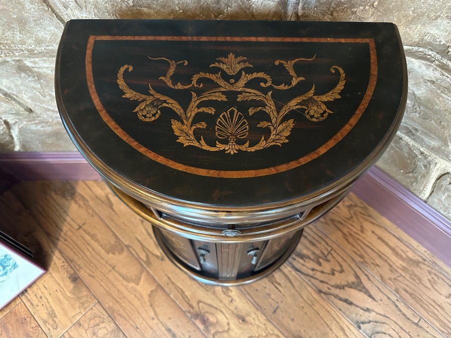 Regency Demilune Contemporary Accent Cabinet 21.5W x 13.5D x 32'H [Photo 2]