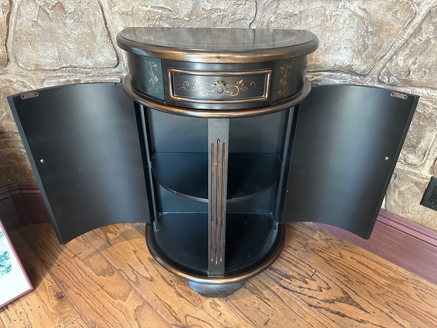 Regency Demilune Contemporary Accent Cabinet 21.5W x 13.5D x 32'H [Photo 4]