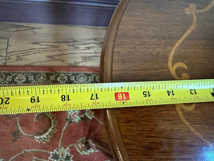 Inlaid Wooden Italian Marquetry Side Table with Drawer 17'W x 27'H [Photo 7]